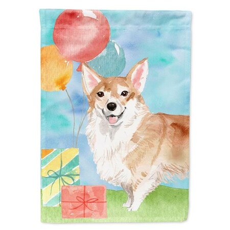 Carolines Treasures CK3248GF Happy Birthday Corgi Garden Size Flag